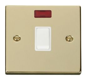 VPBR623WH  Deco Victorian 20A 1 Gang DP Switch + Neon